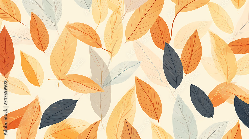 Warm, light leaf pattern embraces the beauty of the season Warm, light leaf pattern embraces the beauty of the season