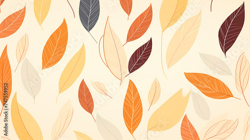 Warm  light leaf pattern embraces the beauty of the season