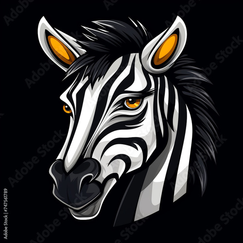 A mascot logo of a zebra head wearing cap for a s club or team animal mascot logotype   reated with Generative Ai