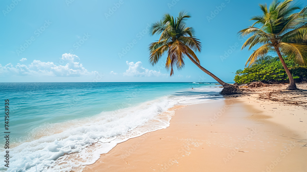 Beautiful tropical beach and sea with coconut palm tree - Holiday Vacation concept. Beautiful tropical beach and sea with coconut palm tree - Holiday Vacation concept.