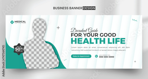 healthcare medical facebook cover photo design template, dentist dental clinic social media web banner design