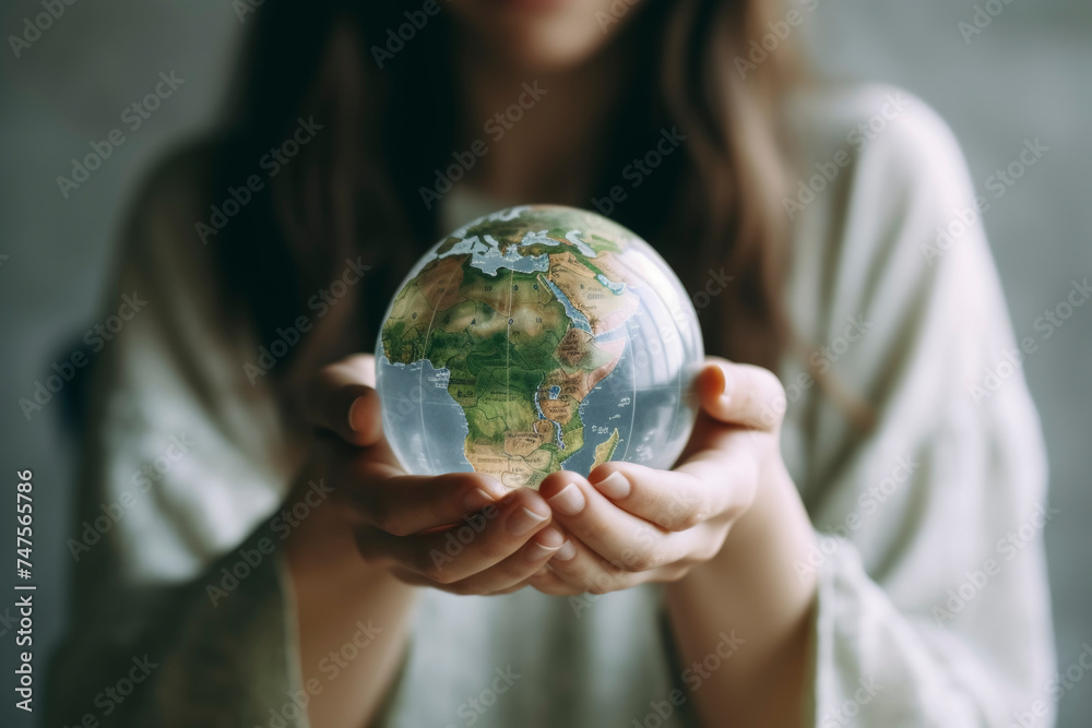 Woman Cradling a Globe Woman Cradling a Globe
