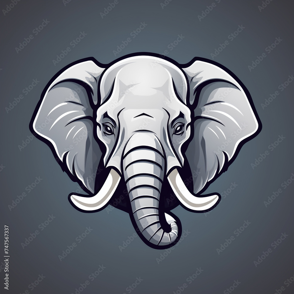 A mascot logo of a elephant head wearing cap for a club or team animal mascot logotype сreated with Generative Ai A mascot logo of a elephant head wearing cap for a club or team animal mascot logotype сreated with Generative Ai