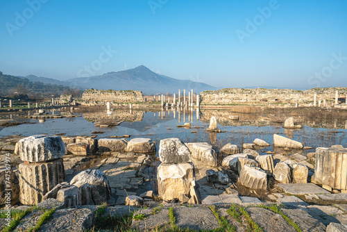 Scenic views from Magnesia which was an ancient Greek city in Ionia,  at an important location commercially and strategically in the triangle of Priene, Ephesus and Tralles, Aydın, Turkey photo