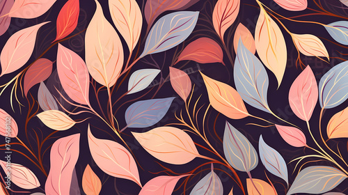 Seamless background picture  leaves pattern