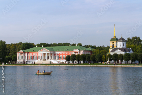 Kuskovo palace and the Church of the All-Merciful Savior in Kuskovo, Moscow.