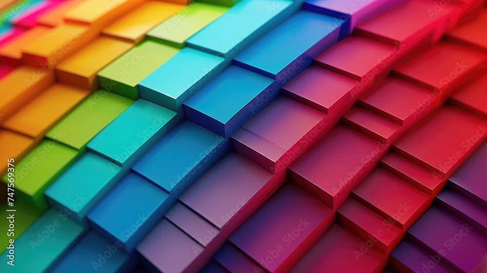 Obraz premium Color scale. A special color gradient that shines in the colors of the rainbow. Texture background pattern. Generative AI