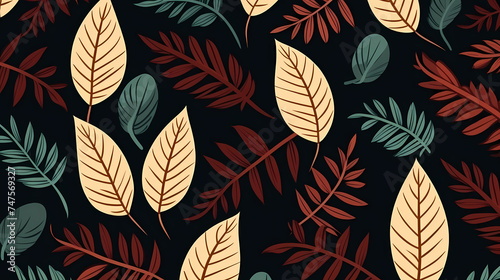 Seamless background picture  leaves pattern