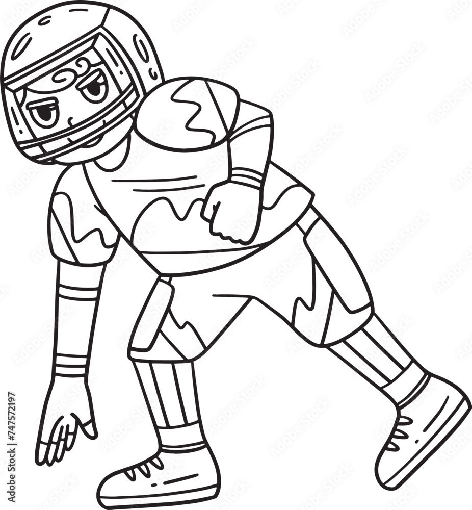 American Football Player 3 Point Stance Isolated American Football Player 3 Point Stance Isolated