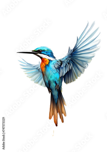 A nice coloured bird flying.