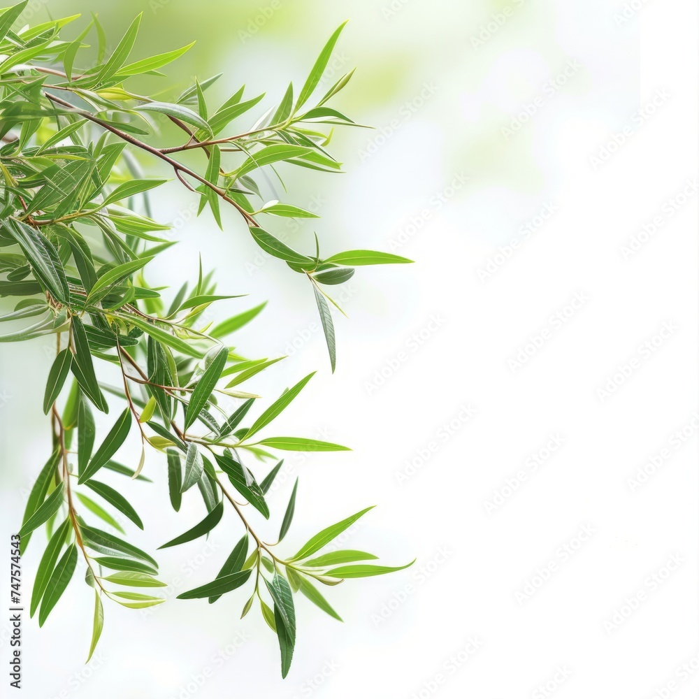 green leaves and twigs background. green leaves and twigs background.