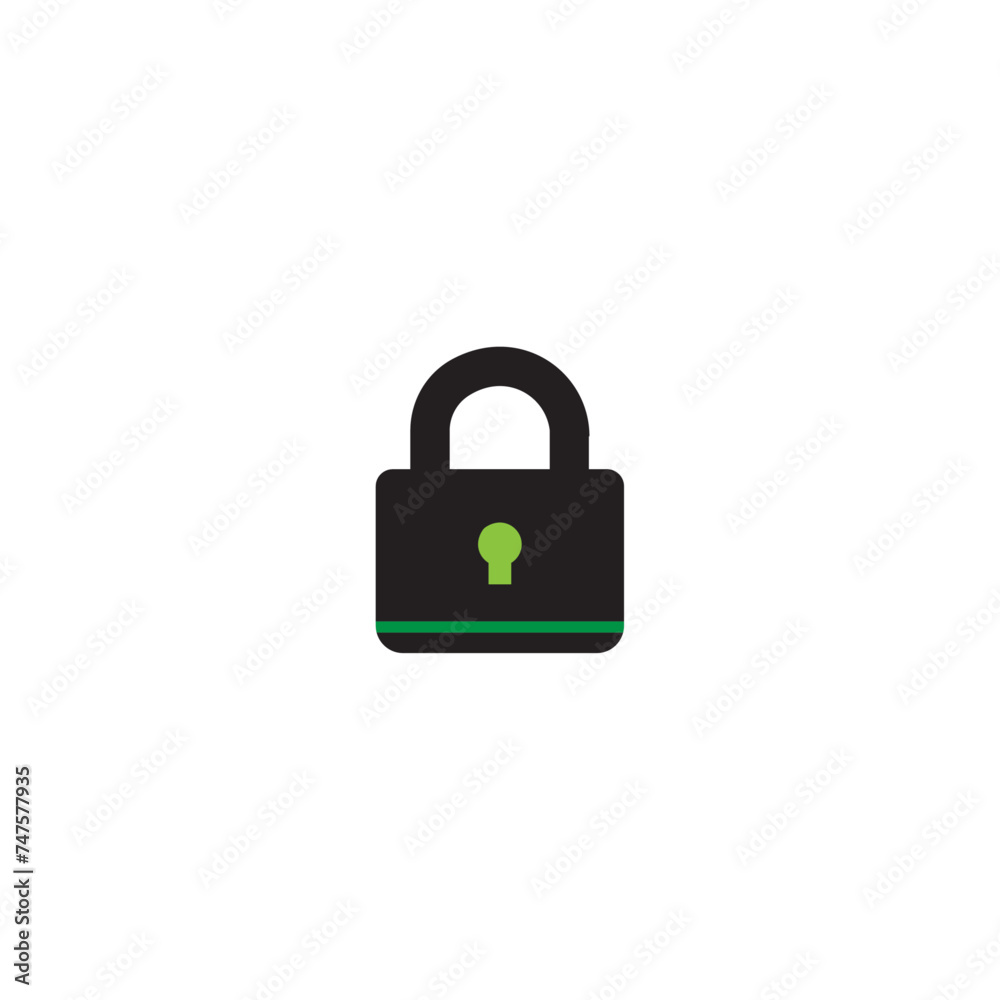 Lock icon flat vector design Lock icon flat vector design