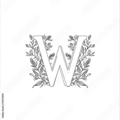 A simple, elegant icon of the letter "W" in minimal floral lettering, monochrome with a white base. The design features soft, delicate line art, creating an aura of elegance and sophistication.