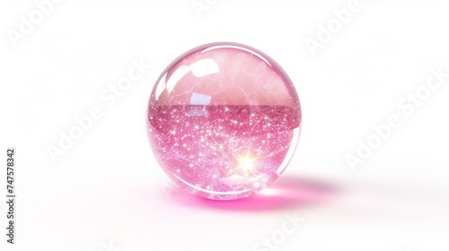 glass pink ball with glitter.