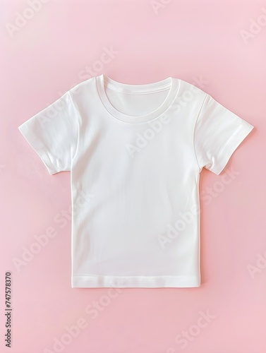 adult white t shirt flatlay mockup, mild texture, no graphic, clean comfort color Background , Aerial View, Studio lightning