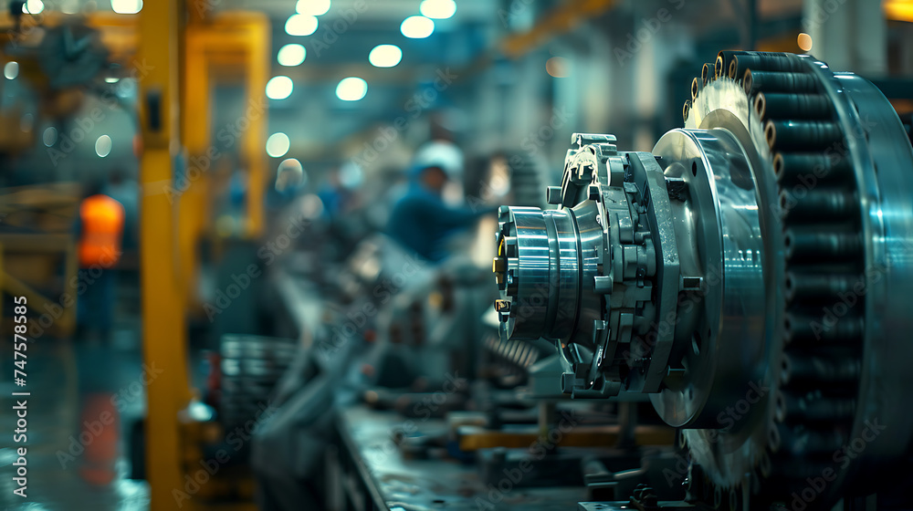 Trabalhadores industriais em ação captura ampla da equipe operando máquinas em uma fábrica Trabalhadores industriais em ação captura ampla da equipe operando máquinas em uma fábrica
