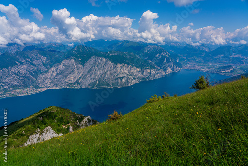 Panoramic view from Monte Baldo on Lake Garda near Malcesine in Italy. © Bernhard