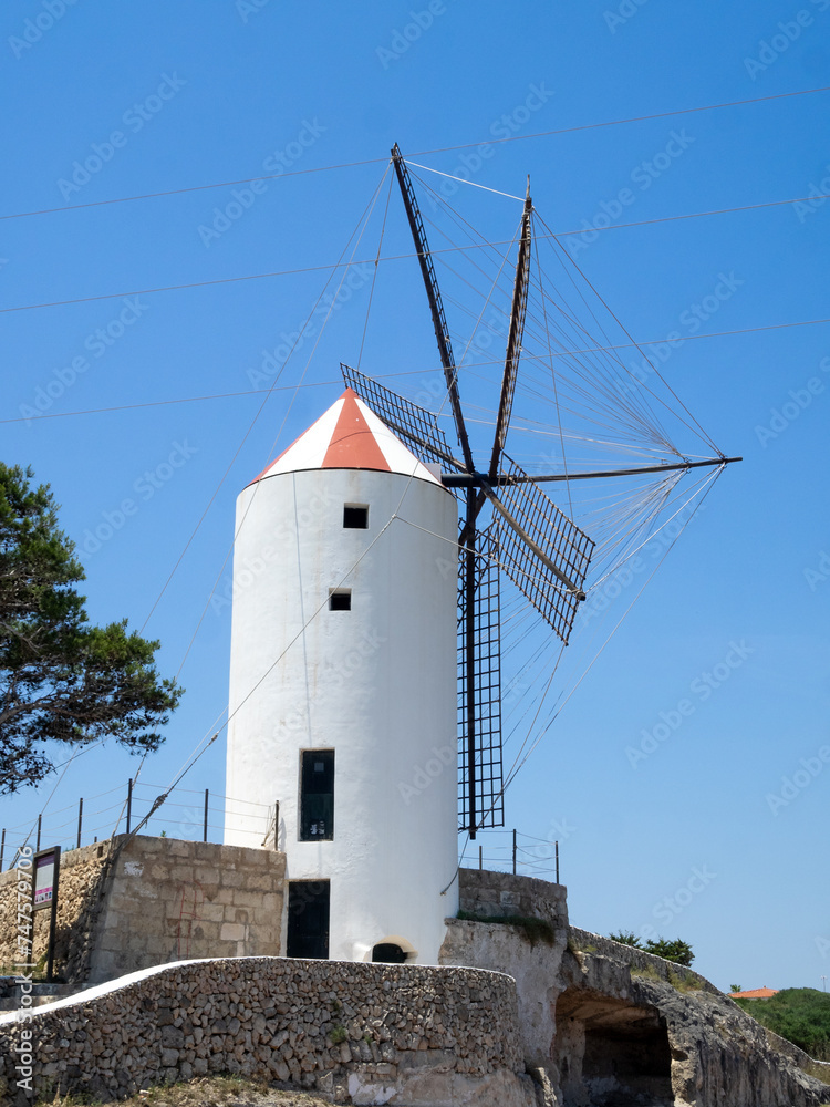 Traditional windmill from Menorca Island