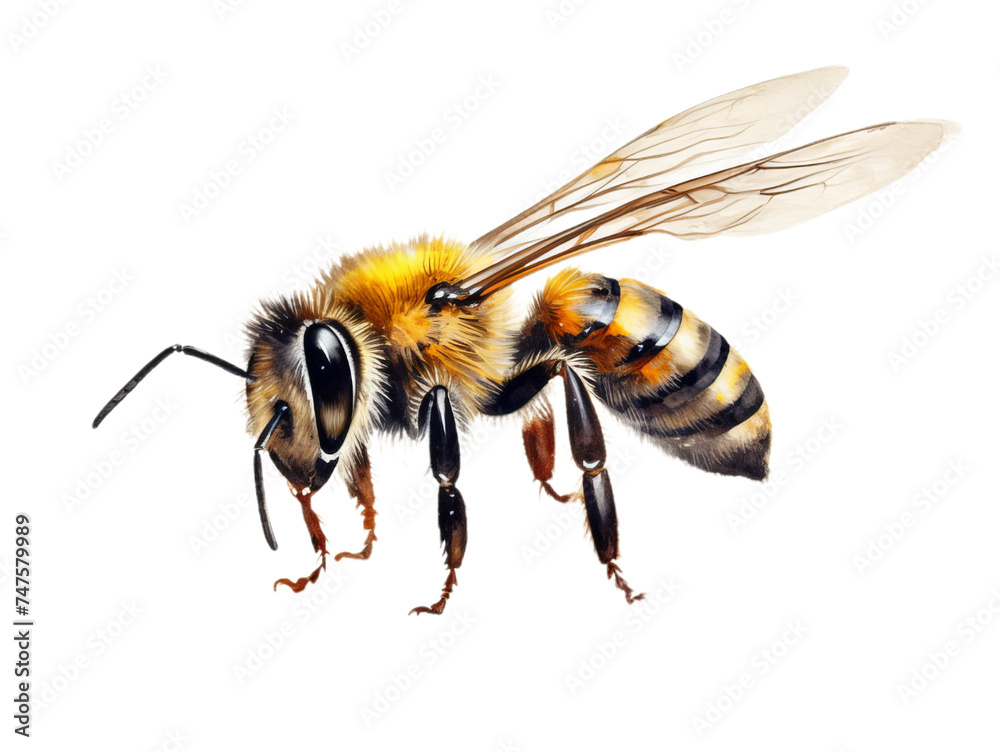 One honey bee isolated on a transparent background. One honey bee isolated on a transparent background.