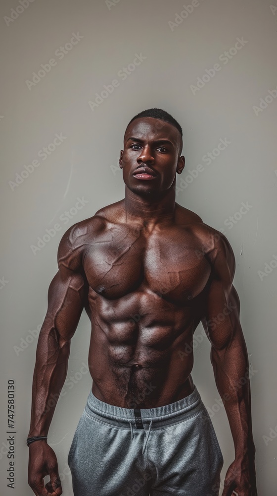 Muscular kneaded male upper body Generative AI Muscular kneaded male upper body Generative AI