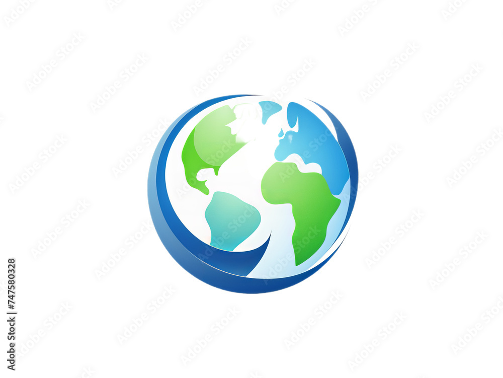 A minimalistic logo from earth with light blue and green color. A minimalistic logo from earth with light blue and green color.