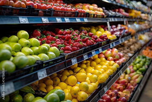 fruit and vegetables in supermarket healthy fresh produce