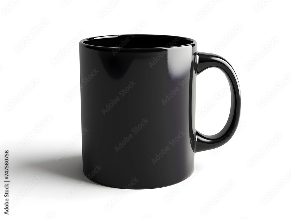 Plain black matte classic very hot Coffee mug Mockup. Mug is very well front lit with diffuse light and well separated from the lighter background. Plain black matte classic very hot Coffee mug Mockup. Mug is very well front lit with diffuse light and well separated from the lighter background.