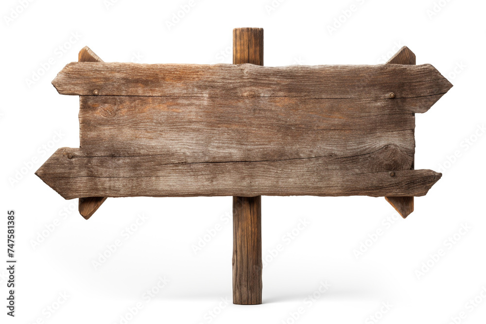 wooden signpost on white background сreated with Generative Ai wooden signpost on white background сreated with Generative Ai