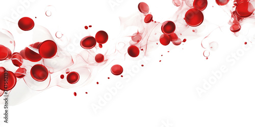 Illustration of the human red blood cells isollated on the transparent background.