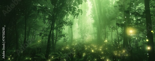 forest glowing with stars night sky Generative AI