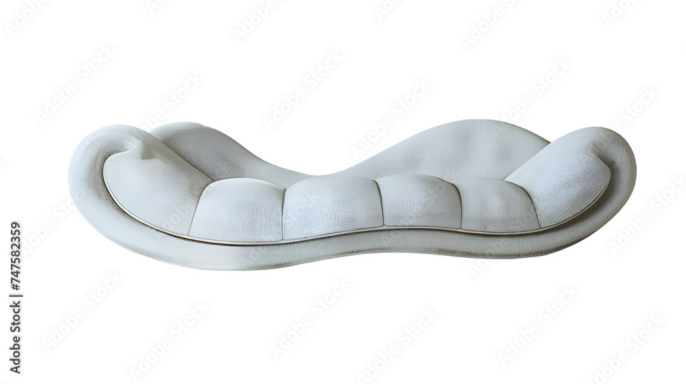 A sleek sofa unique design with sleek curves, transparent background. A sleek sofa unique design with sleek curves, transparent background.