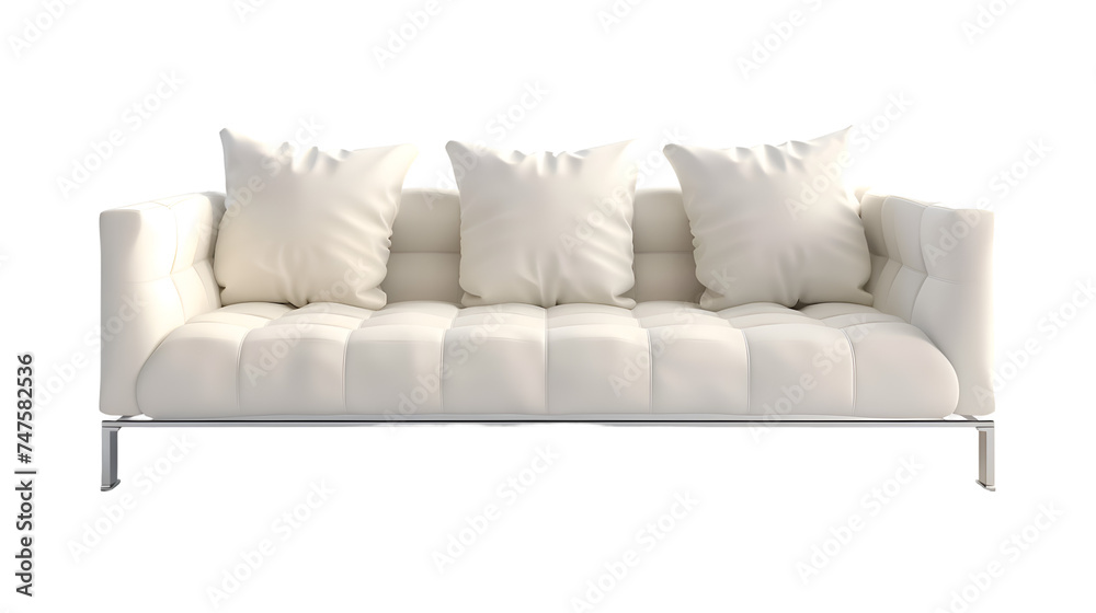  A contemporary modern sofa, transparent background 