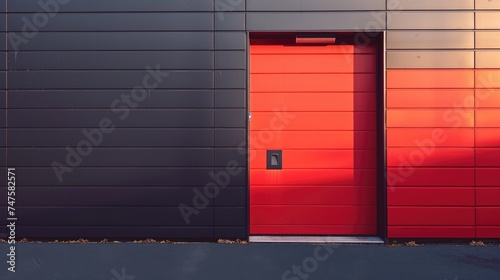 Close-up of a modern garage door. Aesthetic appearance with a modern effect. Generative AI