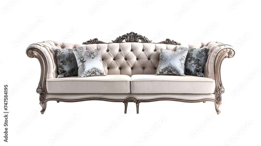 Fototapeta premium A high-end designer sofa showcased in isolation against a pristine, transparent background.