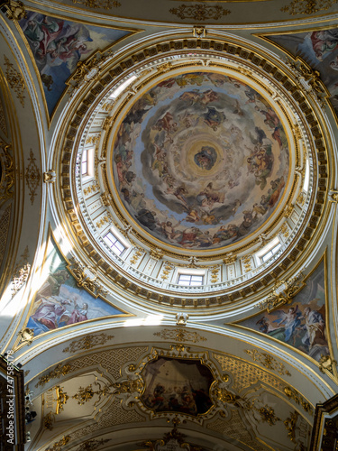 The interior of Bergamo Cathedral dome