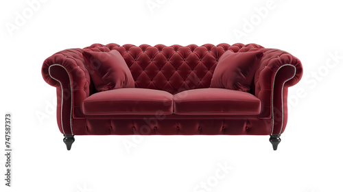  A sleek and modern leather sofa positioned, transparent background © MistoGraphy