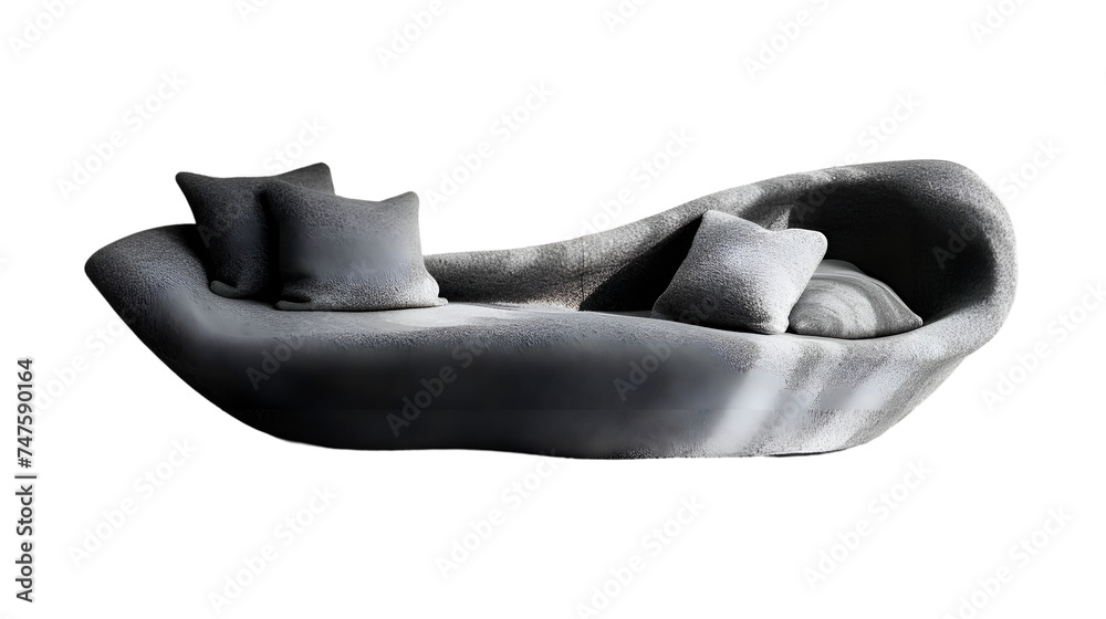 An immersive photograph capturing the contemporary elegance of a modern sofa adorned with sleek curves, transparent background. An immersive photograph capturing the contemporary elegance of a modern sofa adorned with sleek curves, transparent background.