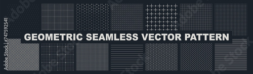 Set of Geometric seamless patterns. Collection of seamless modern textures for your design