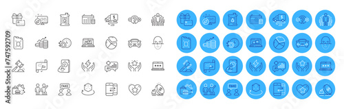 Gas price, Target path and Dishwasher timer line icons pack. Laptop password, Face recognition, Gift card web icon. Food delivery, Ranking star, Web system pictogram. Fake information. Vector