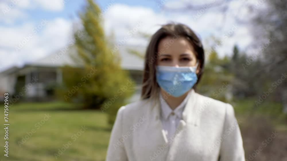 Coronavirus, Female With Medical Mask On Face, Medicine Concept About Covid-19 Coronavirus, Female With Medical Mask On Face, Medicine Concept About Covid-19
