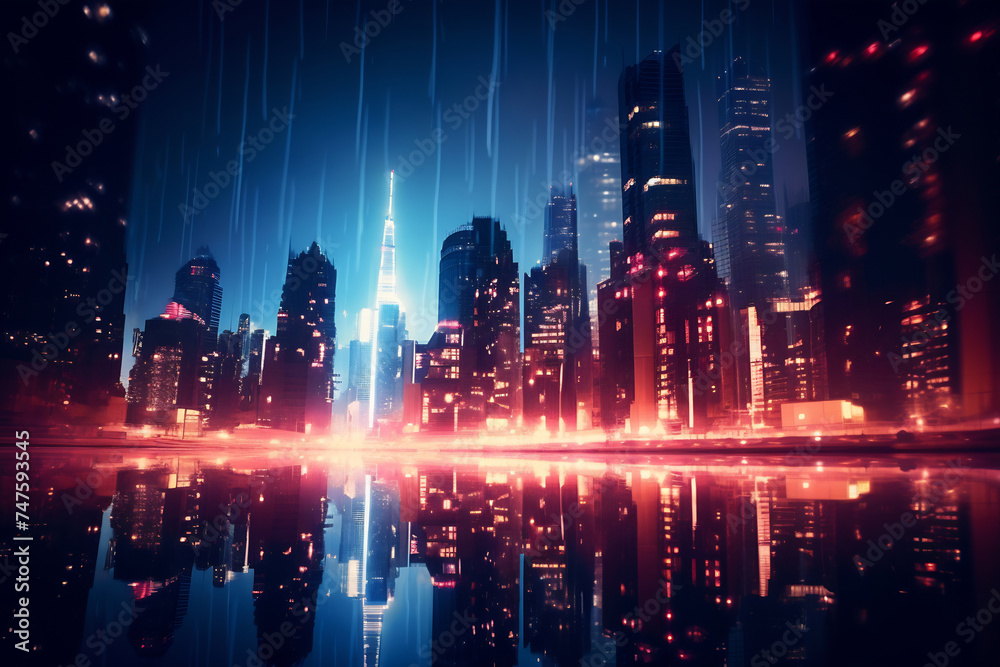 Neon Rain in the Metropolis