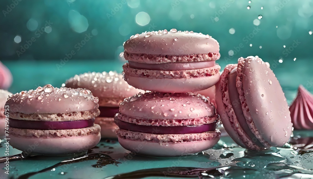 An assortment of gourmet macarons beautifully presented with a dusting of sugar, symbolizing the delight of sweet indulgence