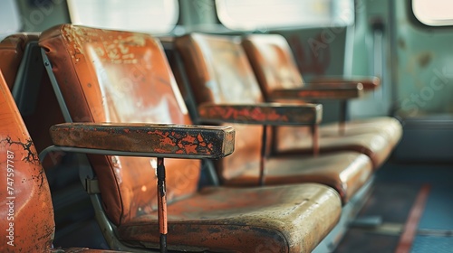 A weathered old-style airline seating plan from the 70s