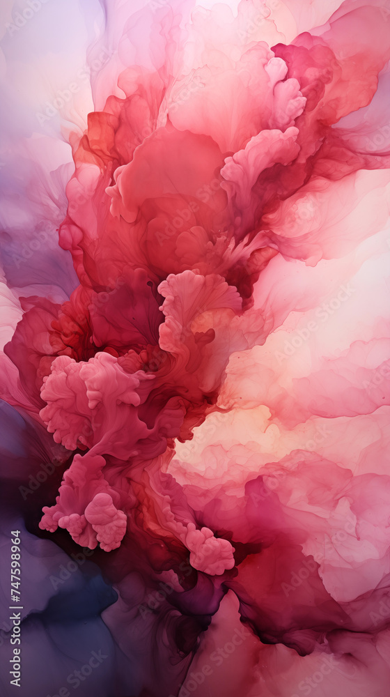 Abstract Fluid Art in Shades of Crimson, Pink, and Purple with Soft, Dynamic Textures Abstract Fluid Art in Shades of Crimson, Pink, and Purple with Soft, Dynamic Textures