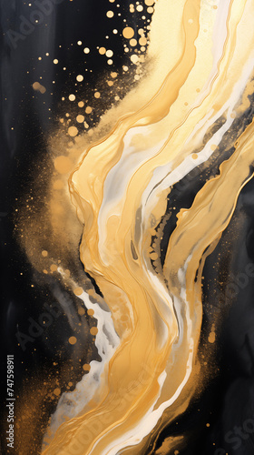 soft black and gold abstract watercolor background