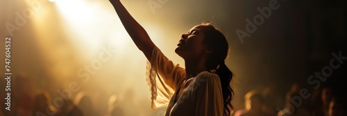 Spiritual Serenade: A Seasoned Christian Gospel Singer Offering Praise and Worship