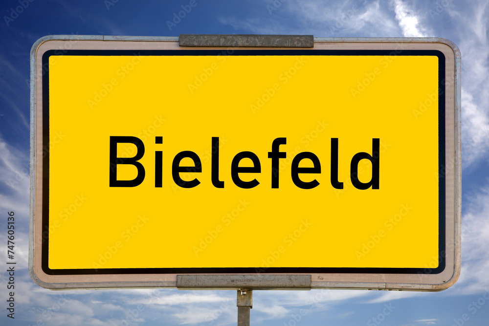 Ortsschild - Bielefeld - Nordrheinwestfalen (NRW/Deutschland/BRD) - obrazy, fototapety, plakaty 