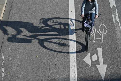 Bicycle lane on a street in Hamburg