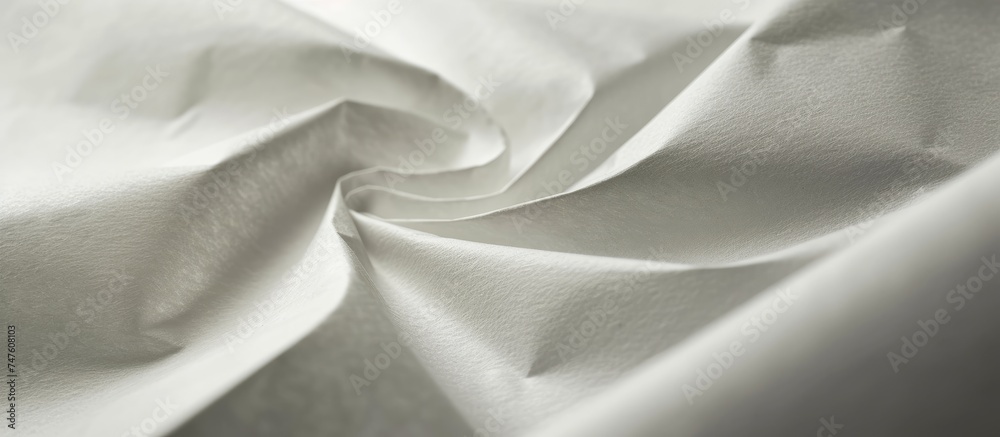 A detailed, up-close look at the texture and pattern of a white fabric. A detailed, up-close look at the texture and pattern of a white fabric.