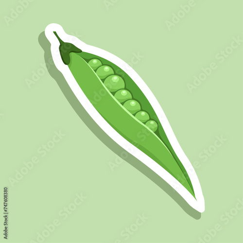 green peas illustration, sticker design